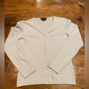 Loro Piana Vintage Pale Grey V-Neck Cardigan